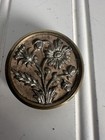 Antique Victorian Button 1 1 2 Inch Ornate Floral Brass Picture Button Set Of 4