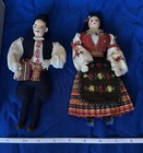 Vtg Handmade 2 Yugoslavian Dolls In Traditional Montenegro Costume  8 5   