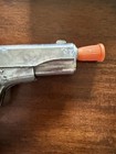 Vtg Hubley Automatic  45 Cap Gun Toy Pistol Great Chrome   Grips