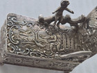Antique Hanau 800 Silver Miniature Cherub Bench Trinket Box dollhouse Size  Rare