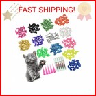 Ymccool 100pcs Cat Nail Caps tips Pet Cat Kitten Paws Covers Control Paws Of 10 