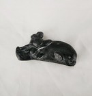 Hand Carved Canadian Inuit Stone Sculpture Man Riding Whale Native Indigenous 