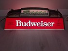 Vintage Budweiser Clydesdale Pool Table Light W  Clock     Working     Rare