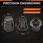Black Wheel Lock Lug Nuts M12 X 1 5 Compatible With Toyota X 1 5  