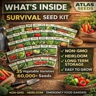 Survival Seed Kit 35 000  Seeds 35 Heirloom Varieties Non-gmo Emergency Garden