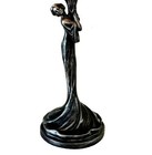 Tiffany Floral Stained Glass Lamp Light Antique Bronze Art Nouveau Decor Purple