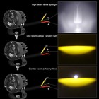 2x Motorcycle Led Headlight Fog Driving Spot Light Auxiliary Lamp White Yellow