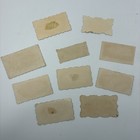 10 Antique Victorian Calling Cards Lot Hidden Name Die Cut Scrap 1880 s