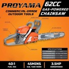 Proyama 62cc Gas Powered Chainsaw 20 Inch 2-cycle Petrol Handheld Cordless Chain