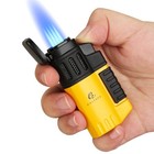 Galiner Windproof 4 Jet Flame Cigar Torch Lighter Pocket Refillable No Gas Punch