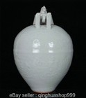 9 2  Old Chinese Marked White Porcelain Flower Bird Pattern Lid Pot Jar Crock