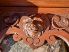 Pair Of Antique Style Victorian Mahogany Clock Shelfs With Lion Head Faces