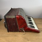 Rare Vintage Musical Red Pearl Concertina Accordion Squeezebox Italy 