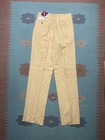 Deadstock 50s Drop Loop Pants Rayon Gabardine Trousers Rockabilly Yellow Nwt 30