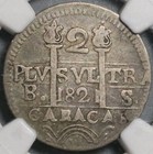 1821 Ngc Vf 20 Caracas 2 Reales Venezuela Royalist Rare Silver Coin  21081904d 