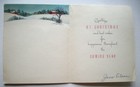 50 s Bells Chime Over Village Embossed Christmas Vintage Greeting Card  e5