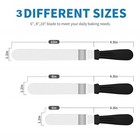 3 Pcs Icing Spatulas  Offset Spatula  Stainless Steel Cake 6 8 10 Inch  Black 