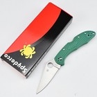 Spyderco Delica 4 Plain Edge Folding Knife C11 Green - New Read Description