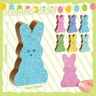 Marsui 6 Pcs Easter Bunny Wooden Centerpieces Glitter Table Decoration    