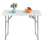 4ft Foldable Lift Patio Plastic Table White