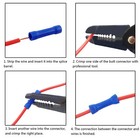 100pcs Blue Car Audio alarm Wire Butt Connector Vinyl 16-14 Awg Gauge Terminal