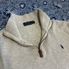 Polo Ralph Lauren Sweater Mens Medium Gray Quarter Zip Cotton Knit Pullover