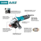 Makita Ga5090 5  Sjs Ii High-power Corded Angle Grinder