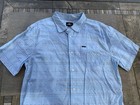 O   neill Men   s Shirt Size L Blue Stripe Short Sleeve Button Up Standard Fit