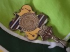 Hawaii King Kalakaua Enamel Crest Coat Of Arms Pendant  Silver W Gold Overlay