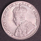 1929 Canada 5 Cent Nickel Coin Five Cent Maple Leaf King George V Au