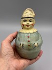 1910s Antique Schoenhut Papier Mache Roly Poly Clown Toy Vintage Wobbly Doll 6 