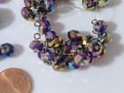 Lot Of Mixed Faceted Rondell Glass Beads Metallic Finish