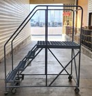 Uline 5 Step Rolling Safety Work  Ladder - Assembled W  20  Top Step Pn H-841-20