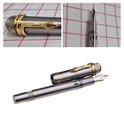 New Majohn P137 Ti Alloy Snake Piston Fountain Pen Ef f Nib Writing Gift Peney