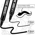 Fabric Markers Permanent For Clothes  6 Pack Black Dual Tip With Fine And Chisel