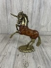 Vtg Penco Brass  Wood Unicorn Horse Statue Figurine 9  Tall Mystical Fantasy