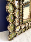Vintage Peruvian Reverse Painted Glass Arch Mirror Robert Weiss Folk Art Green