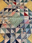 Vintage Quilt Handmade Ocean Waves Feedsack