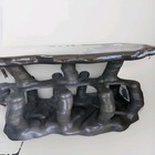 Mid Century Xlarge Heavy Vintage Studio Craft Brutalist Sculpted Table  200lb