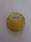 1949 Pennsylvania Resident Fishing License Pin Button   pa Fish Commission Game 