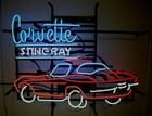 New Chevrolet Corvette Sting Ray Car Garage Real Glass Neon Sign Beer Bar Light