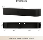 71  Floating Tv Stand  Wall Mounted Entertainment Center Black   Fluted Media Co