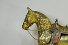 Vintage Heavy Brass Horse With Removeable Saddle 11in X 12in