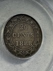 1888 Newfoundland 20 Cents Silver Coin Graded F 15 By Anacs Low Mintage