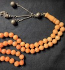 Antique Angel Skin Pink Coral Prayer Beads W tassel   Authentic - Handmade Egypt