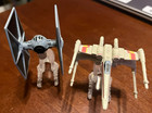Lot 6 Hot Wheels   Micro Machines Star Wars Miniature Ships  With Display Stands