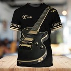 Men   s Acoustic Electric Guitar Graphic T-shirts Classic Rock Apparel Music Lover