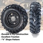 2pcs Atv Wheel And Rim  25x10-12 Atv Tire Utv 6 Ply All-terrain Tires 4 137 Pcd