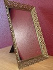 Vintage Ornate Gold Filigree Frame  Standing Mirror  Wall Hanging 