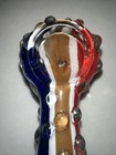 4 5    Ribbed    glass Tobacco Hand Pipe Handmade Deep Bowl Free Ship    